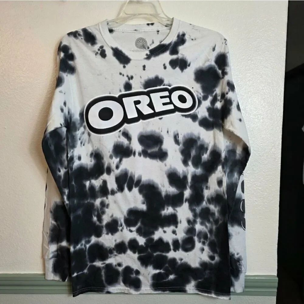 Black White OREO Long Sleeved T-Shirt Sz S